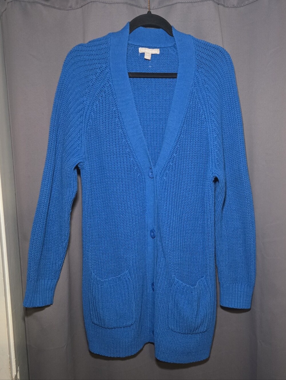 Woman Within Electric Blue Knit Cardigan for Men